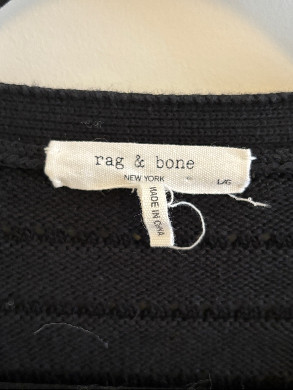 Rag & Bone Marlee Black Knit Cardigan Gold Buttons Organic Cotton L/G - Picture 14 of 14